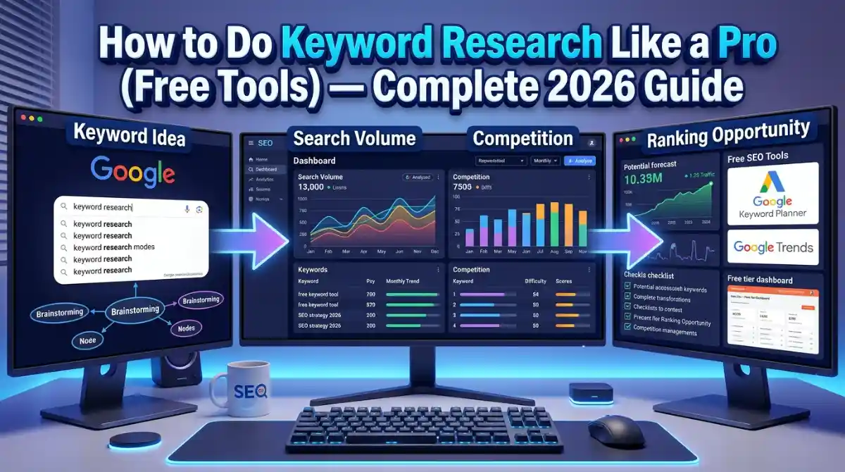 How to Do Keyword Research Like a Pro (Free Tools) — Complete 2026 Guide