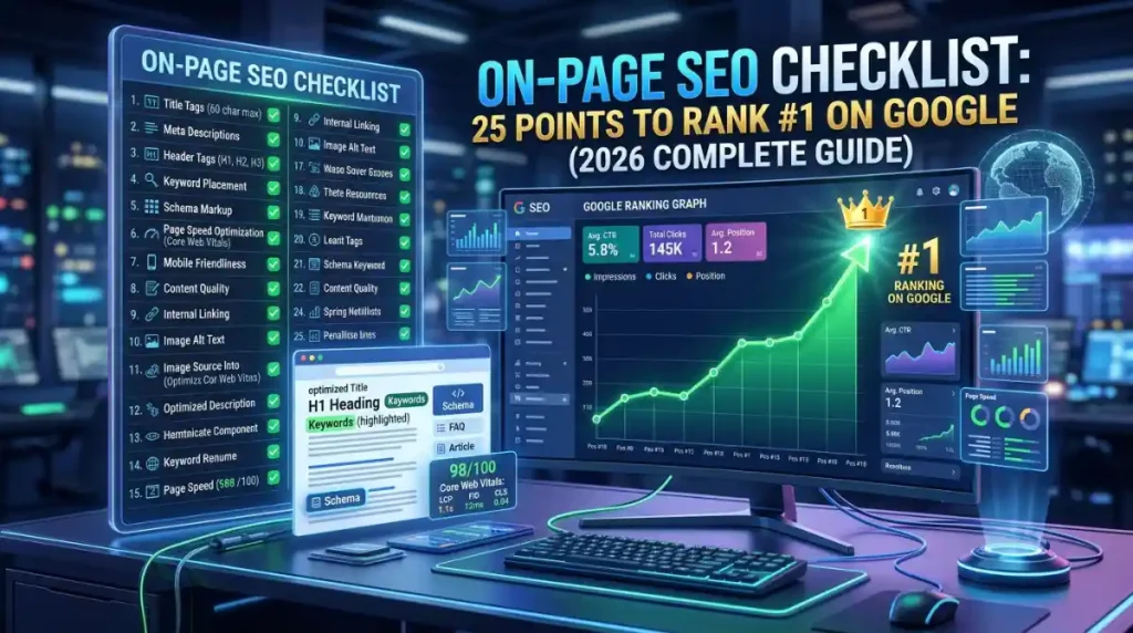 On-Page SEO Checklist 25 Points to Rank #1 on Google (2026 Complete Guide)