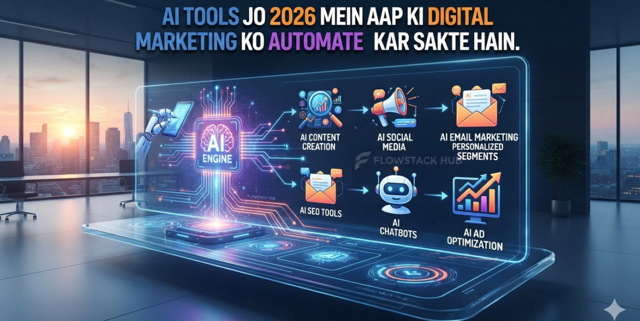 AI Tools jo 2026 mein Digital Marketing automation Karte Ha