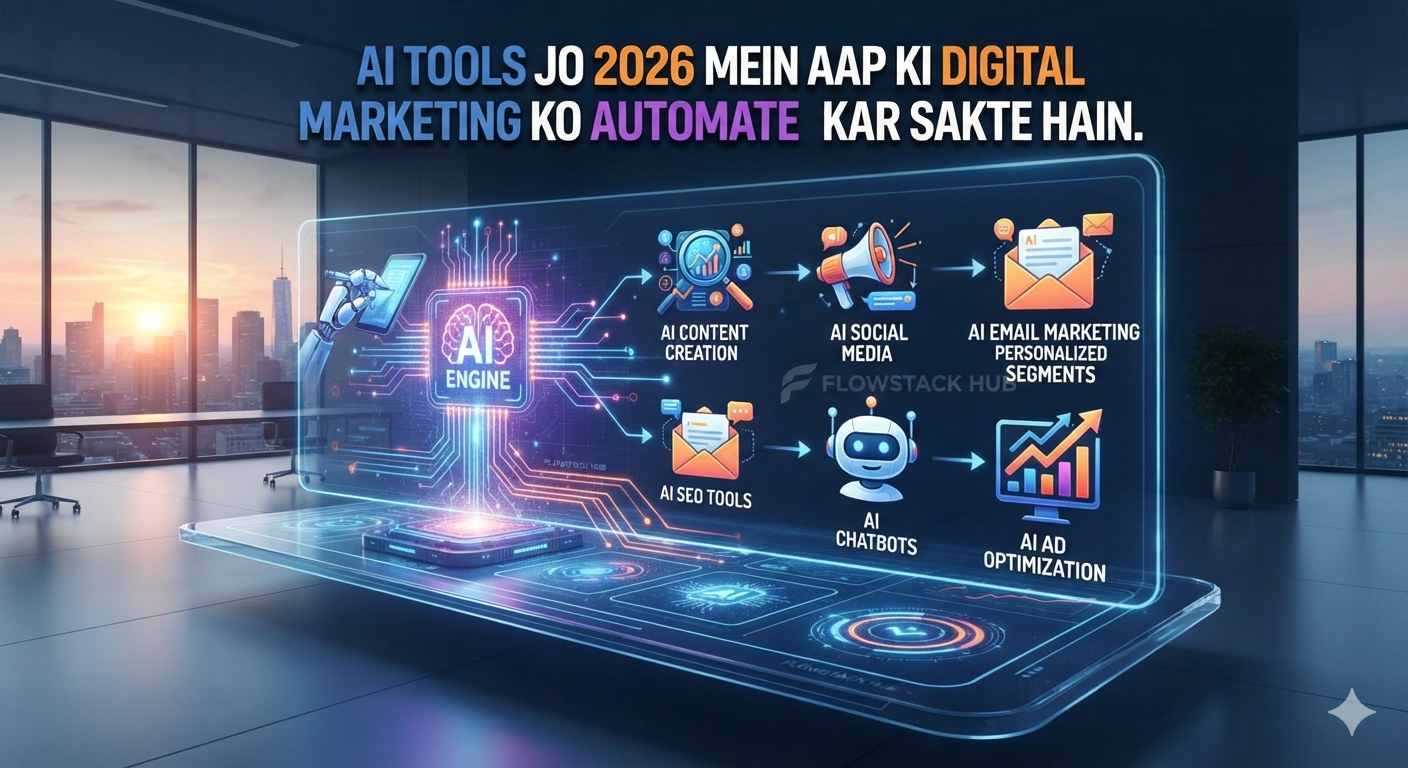 AI Tools jo 2026 mein Digital Marketing automation Karte Ha